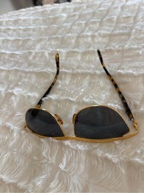 Gianni Versace Gold Framey Sunglasses with Tortoise Arms and Dark Lenses